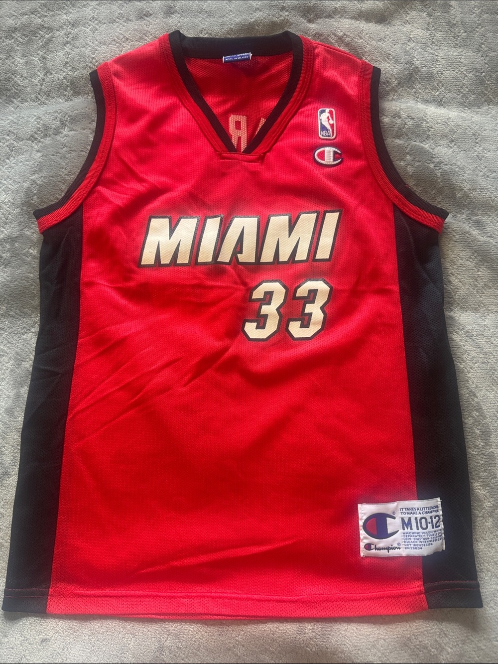 Champion Red and Black Miami #33 Basketball Jersey “MOURNING”
